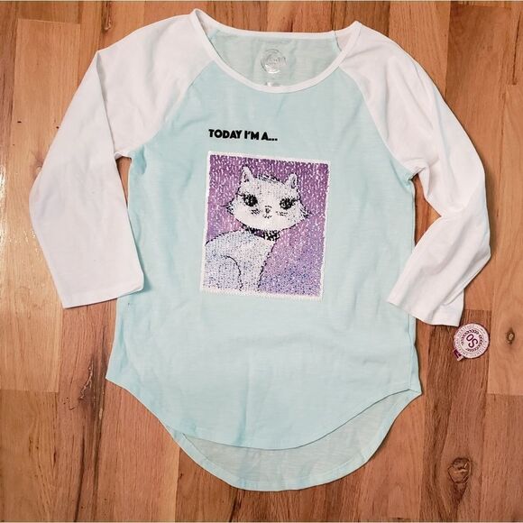 2 in 1 Sequin Changing Cat/ Unicorn Design Shirt - Picture 4 of 8